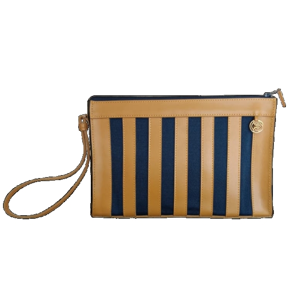 Pochette Jeanne Moutarde Marine