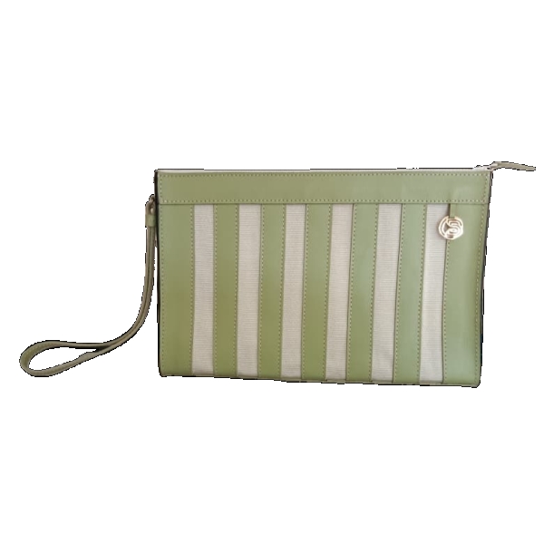 Pochette Jeanne Vert Ecru